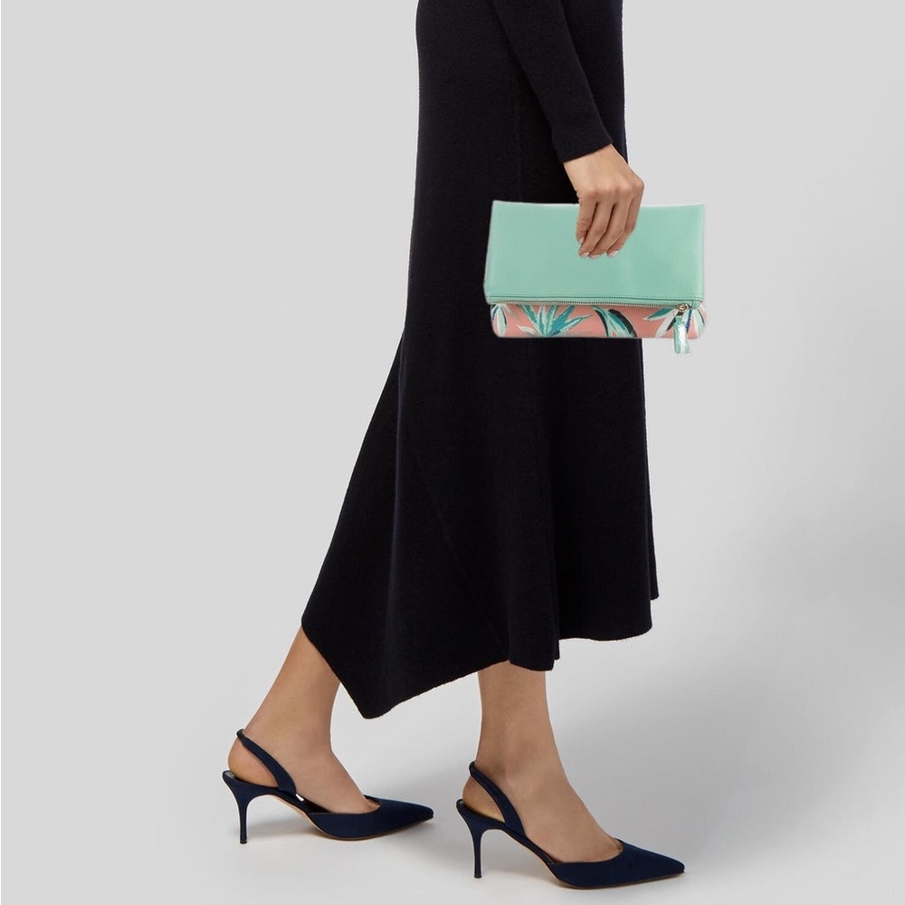 Rachel Pally Leather Clutch Floral Fold Bag Colorful